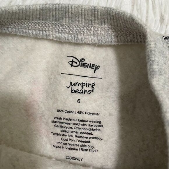 Kids Jumping Beans Disney Crew Neck Sweatshirt in Gray Size 6 - Picture 5 of 5
